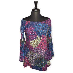 WinWin Floral Bell Sleeve Tunic Size Small-Medium